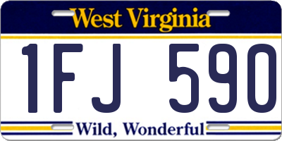 WV license plate 1FJ590