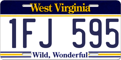 WV license plate 1FJ595