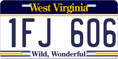 WV license plate 1FJ606