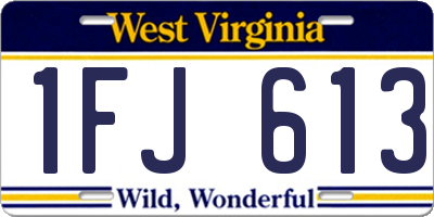 WV license plate 1FJ613