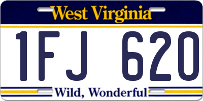 WV license plate 1FJ620
