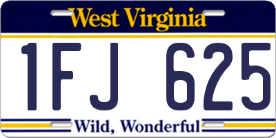 WV license plate 1FJ625