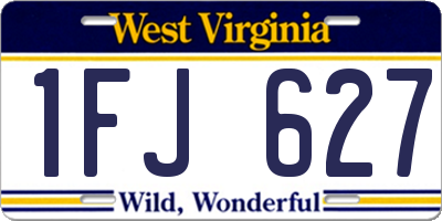 WV license plate 1FJ627