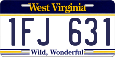 WV license plate 1FJ631