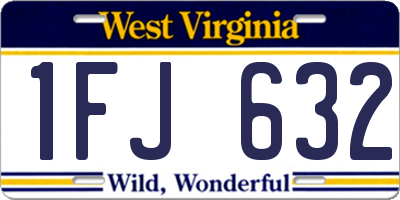 WV license plate 1FJ632