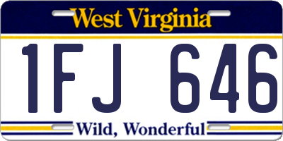 WV license plate 1FJ646