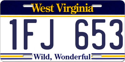 WV license plate 1FJ653