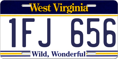 WV license plate 1FJ656