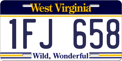 WV license plate 1FJ658