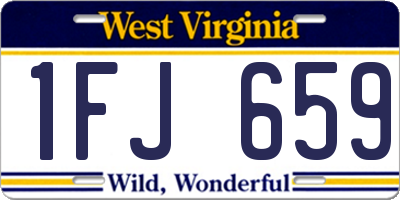 WV license plate 1FJ659