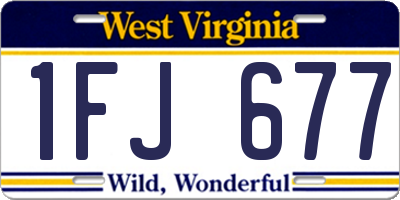 WV license plate 1FJ677