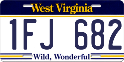 WV license plate 1FJ682