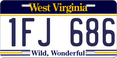 WV license plate 1FJ686
