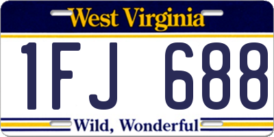 WV license plate 1FJ688