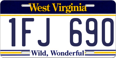 WV license plate 1FJ690