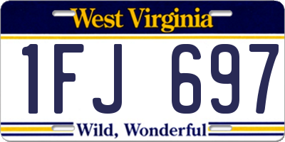 WV license plate 1FJ697