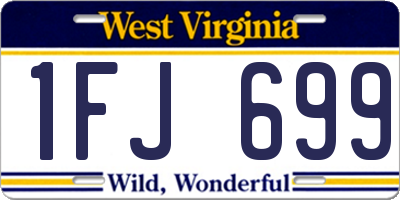WV license plate 1FJ699