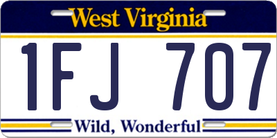 WV license plate 1FJ707
