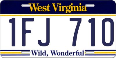 WV license plate 1FJ710