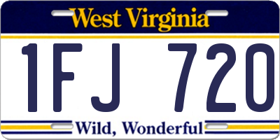 WV license plate 1FJ720