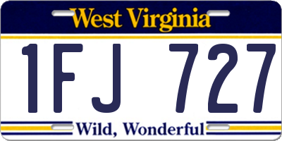 WV license plate 1FJ727