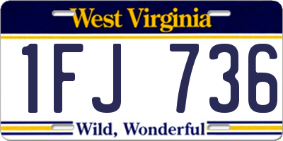 WV license plate 1FJ736