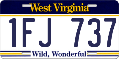 WV license plate 1FJ737
