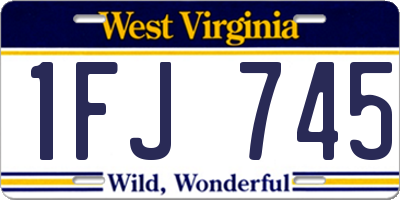 WV license plate 1FJ745