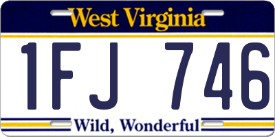 WV license plate 1FJ746