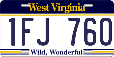 WV license plate 1FJ760