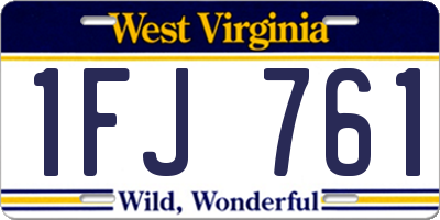 WV license plate 1FJ761