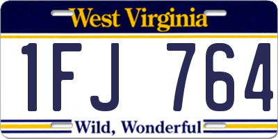 WV license plate 1FJ764