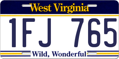 WV license plate 1FJ765
