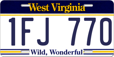 WV license plate 1FJ770