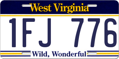 WV license plate 1FJ776