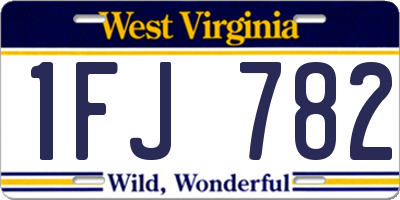 WV license plate 1FJ782