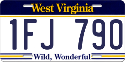 WV license plate 1FJ790