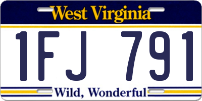 WV license plate 1FJ791
