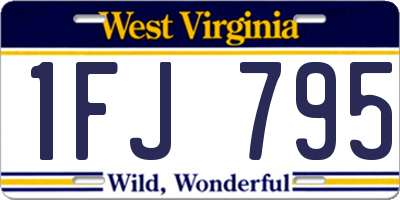 WV license plate 1FJ795