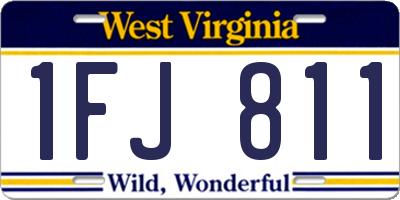 WV license plate 1FJ811