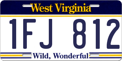 WV license plate 1FJ812