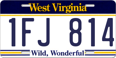 WV license plate 1FJ814