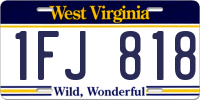 WV license plate 1FJ818