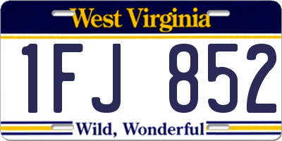WV license plate 1FJ852