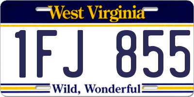 WV license plate 1FJ855