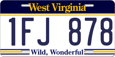 WV license plate 1FJ878