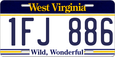 WV license plate 1FJ886