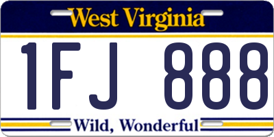 WV license plate 1FJ888