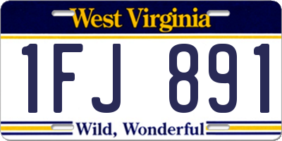 WV license plate 1FJ891
