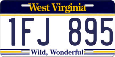 WV license plate 1FJ895